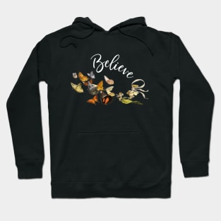 Believe Fairy and Butterfly Vintage Cottagecore Themed Hoodie